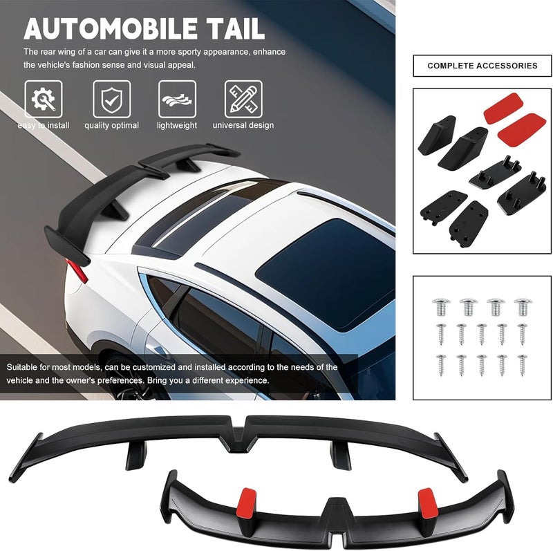 JMTBNO MTBNO Black 54 Inch PRO Style Rear Spoiler, Universal Car Rear Trunk Spoiler Wing Spoiler Compatible with Mazda Miata RX-7 Chevy Corvette Camaro Nissan Lexus Toyota Honda Civic Ford Mustang Scion - Image 4